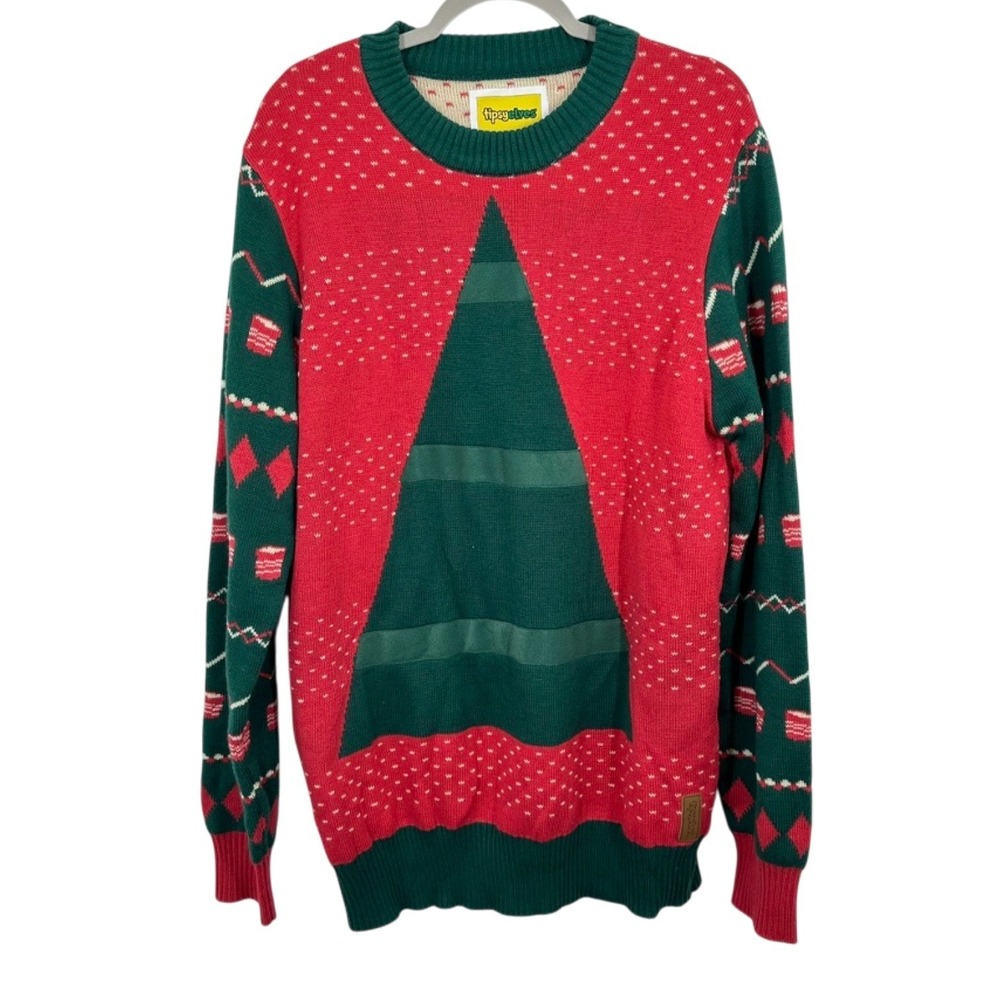 Tipsy Elves Christmas Tree Ugly Sweater Mens XXL Red Green Acrylic Holiday